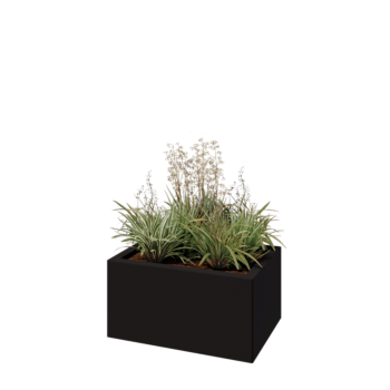 Steel planter - Rectangle - 60 x 40 x 30 cm - RAL9005 matt (black) - Without bottom plate