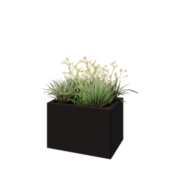 Steel planter - Rectangle - 60 x 40 x 40 cm - RAL9005 matt (black) - With bottom plate
