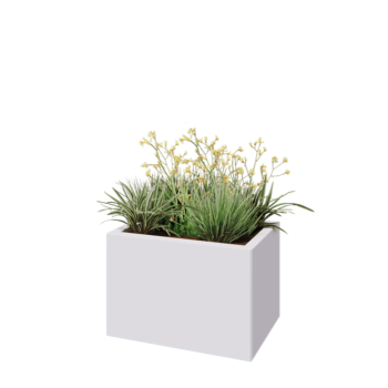 Steel planter - Rectangle - 60 x 40 x 40 cm - RAL9005 matt (white) - Without bottom plate