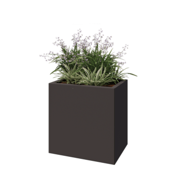 Steel planter - Rectangle - 60 x 40 x 60 cm - RAL7016 matt (anthracite grey) - With bottom plate