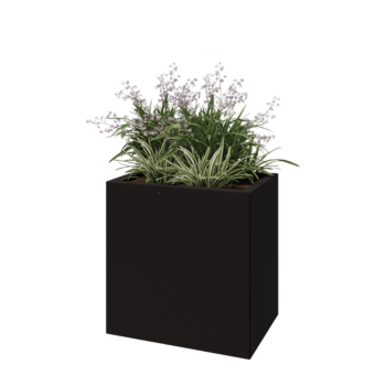 Steel planter - Rectangle - 60 x 40 x 60 cm - RAL9005 matt (black) - Without bottom plate