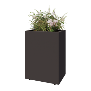 Steel planter - Rectangle - 60 x 40 x 80 cm - RAL7016 matt (anthracite grey) - With bottom plate - With legs