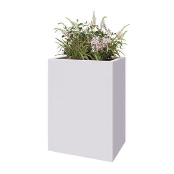 Steel planter - Rectangle - 60 x 40 x 80 cm - RAL9005 matt (white) - Without bottom plate