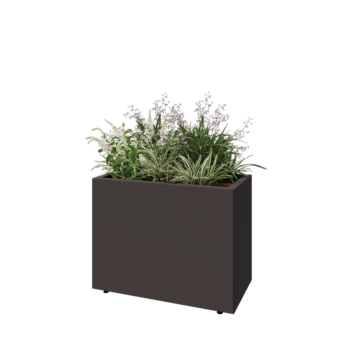 Steel planter - Rectangle - 80 x 40 x 60 cm - RAL7016 matt (anthracite grey) - With bottom plate - With legs