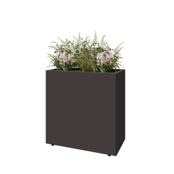 Steel planter - Rectangle - 80 x 40 x 80 cm - RAL7016 matt (anthracite grey) - With bottom plate - With legs