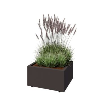 Steel planter - Rectangle - 60 x 50 x 30 cm - Other RAL colour - With bottom plate - With legs