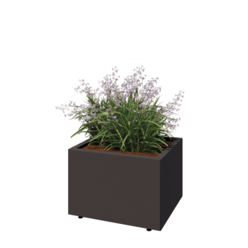 Steel planter - Rectangle - 60 x 50 x 40 cm - RAL7016 matt (anthracite grey) - With bottom plate - With legs