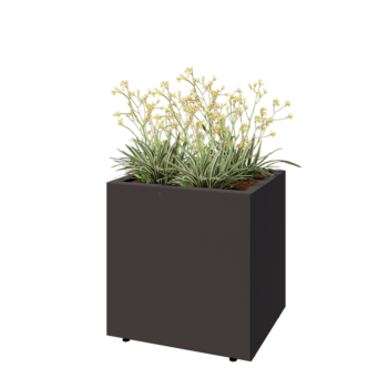 Steel planter - Rectangle - 60 x 50 x 60 cm - RAL7016 matt (anthracite grey) - With bottom plate - With legs