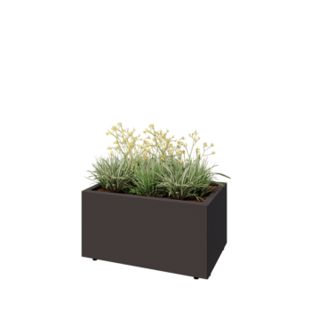 Steel planter - Rectangle - 80 x 50 x 40 cm - Other RAL colour - With bottom plate - With legs