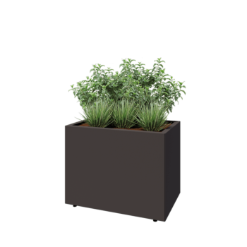 Steel planter - Rectangle - 80 x 50 x 60 cm - Other RAL colour - With bottom plate - With legs