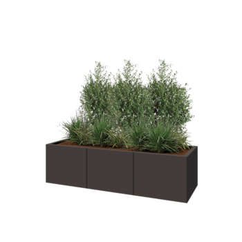 Steel planter XXL - Rectangle - 150 x 50 x 40 cm - RAL7016 matt (anthracite grey) - With bottom plate