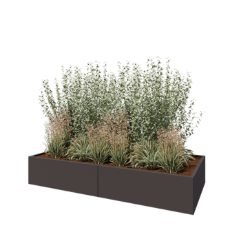 Steel planter XXL - Rectangle - 240 x 100 x 40 cm - RAL7016 matt (anthracite grey) - Without bottom plate