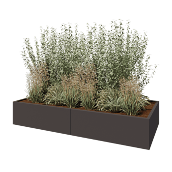 Steel planter XXL - Rectangle - 240 x 100 x 40 cm - Other RAL colour - With bottom plate