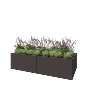 Steel planter XXL - Rectangle - 240 x 100 x 60 cm - RAL7016 matt (anthracite grey) - Without bottom plate