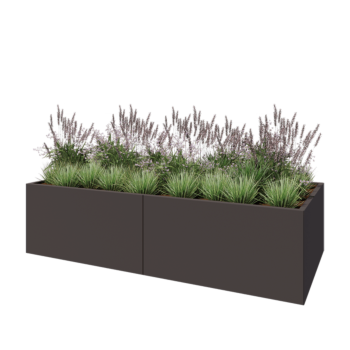 Steel planter XXL - Rectangle - 240 x 100 x 60 cm - Other RAL colour - With bottom plate