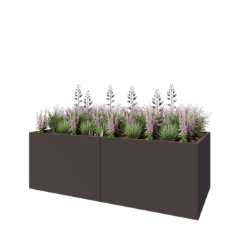 Steel planter XXL - Rectangle - 240 x 100 x 80 cm - RAL7016 matt (anthracite grey) - With bottom plate