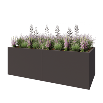 Steel planter XXL - Rectangle - 240 x 100 x 80 cm - Other RAL colour - With bottom plate