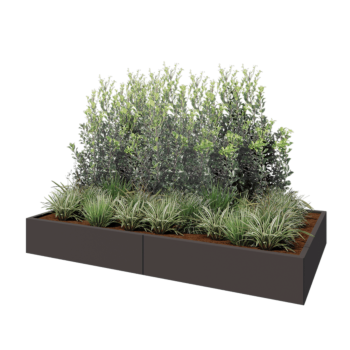 Steel planter XXL - Rectangle - 240 x 120 x 30 cm - Other RAL colour - With bottom plate