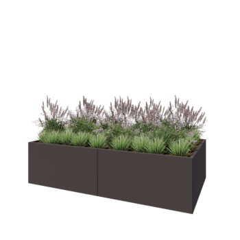 Steel planter XXL - Rectangle - 240 x 120 x 60 cm - RAL7016 matt (anthracite grey) - With bottom plate