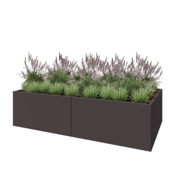 Steel planter XXL - Rectangle - 240 x 120 x 60 cm - Other RAL colour - Without bottom plate