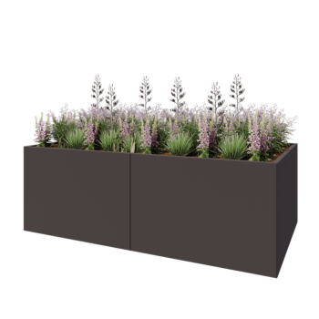 Steel planter XXL - Rectangle - 240 x 120 x 80 cm - Other RAL colour - Without bottom plate