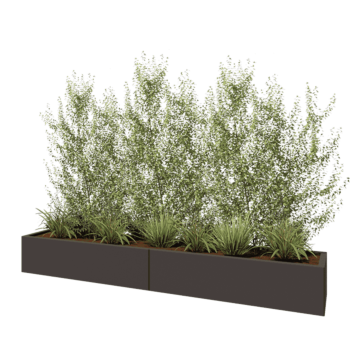 Steel planter XXL - Rectangle - 240 x 40 x 30 cm - Other RAL colour - With bottom plate