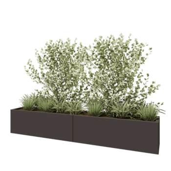 Steel planter XXL - Rectangle - 240 x 40 x 40 cm - RAL7016 matt (anthracite grey) - Without bottom plate