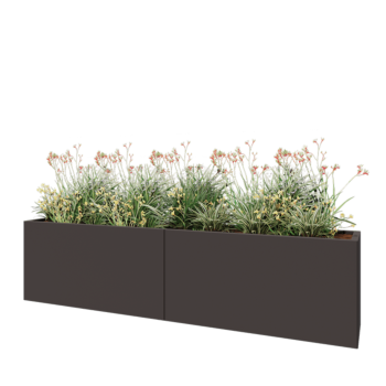 Steel planter XXL - Rectangle - 240 x 40 x 60 cm - Other RAL colour - With bottom plate
