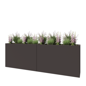 Steel planter XXL - Rectangle - 240 x 40 x 80 cm - RAL7016 matt (anthracite grey) - With bottom plate