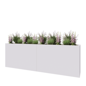 Steel planter XXL - Rectangle - 240 x 40 x 80 cm - RAL9005 matt (white) - Without bottom plate