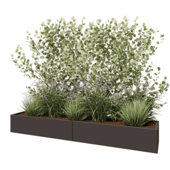 Steel planter XXL - Rectangle - 240 x 50 x 30 cm - RAL7016 matt (anthracite grey) - With bottom plate