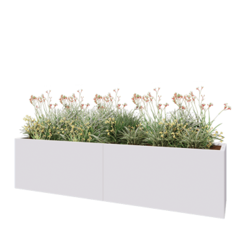 Steel planter XXL - Rectangle - 240 x 50 x 60 cm - RAL9005 matt (white) - Without bottom plate