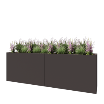 Steel planter XXL - Rectangle - 240 x 50 x 80 cm - Other RAL colour - Without bottom plate