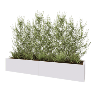 Steel planter XXL - Rectangle - 240 x 60 x 40 cm - RAL9005 matt (white) - Without bottom plate
