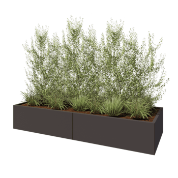 Steel planter XXL - Rectangle - 240 x 80 x 40 cm - Other RAL colour - With bottom plate