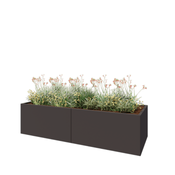 Steel planter XXL - Rectangle - 240 x 80 x 60 cm - RAL7016 matt (anthracite grey) - With bottom plate