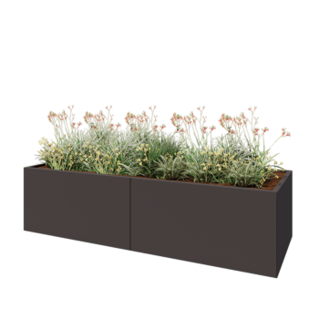 Steel planter XXL - Rectangle - 240 x 80 x 60 cm - Other RAL colour - Without bottom plate