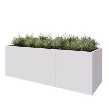 Steel planter XXL - Rectangle - 300 x 100 x 100 cm - RAL9005 matt (white) - Without bottom plate