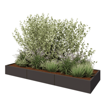 Steel planter XXL - Rectangle - 300 x 100 x 30 cm - Other RAL colour - Without bottom plate
