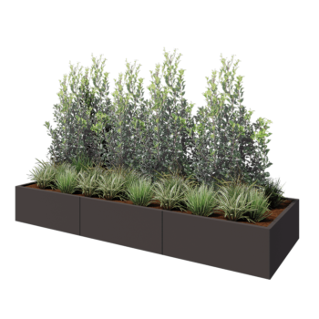 Steel planter XXL - Rectangle - 300 x 100 x 40 cm - RAL7016 matt (anthracite grey) - Without bottom plate