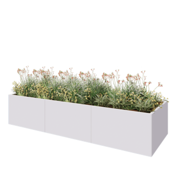 Steel planter XXL - Rectangle - 300 x 100 x 60 cm - RAL9005 matt (white) - Without bottom plate