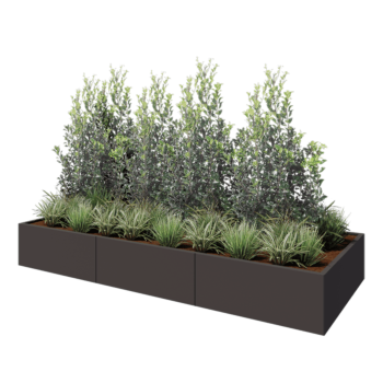 Steel planter XXL - Rectangle - 300 x 120 x 40 cm - RAL7016 matt (anthracite grey) - Without bottom plate