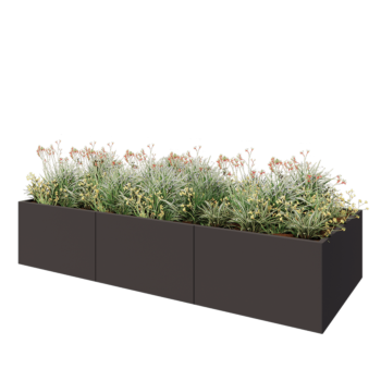 Steel planter XXL - Rectangle - 300 x 120 x 60 cm - Other RAL colour - With bottom plate