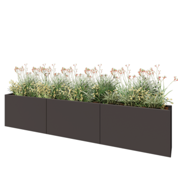 Steel planter XXL - Rectangle - 300 x 30 x 60 cm - Other RAL colour - Without bottom plate
