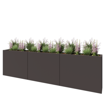 Steel planter XXL - Rectangle - 300 x 30 x 80 cm - RAL7016 matt (anthracite grey) - Without bottom plate