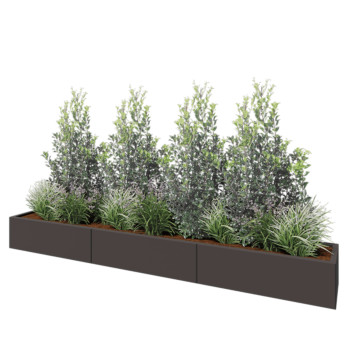 Steel planter XXL - Rectangle - 300 x 40 x 30 cm - RAL7016 matt (anthracite grey) - Without bottom plate