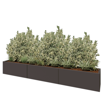 Steel planter XXL - Rectangle - 300 x 40 x 40 cm - RAL7016 matt (anthracite grey) - Without bottom plate