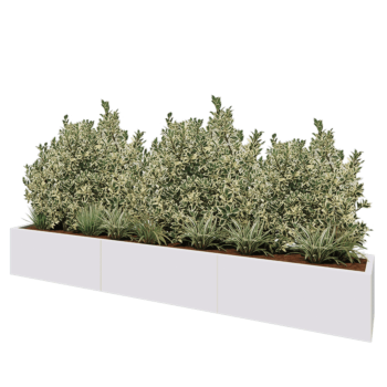 Steel planter XXL - Rectangle - 300 x 40 x 40 cm - RAL9005 matt (white) - Without bottom plate