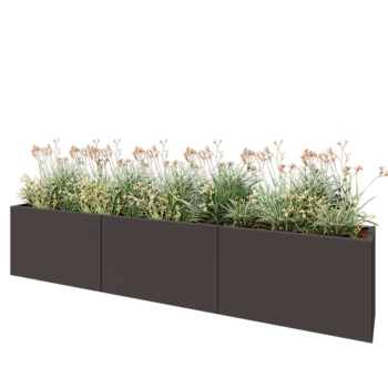 Steel planter XXL - Rectangle - 300 x 40 x 60 cm - RAL7016 matt (anthracite grey) - Without bottom plate