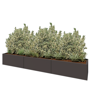Steel planter XXL - Rectangle - 300 x 50 x 40 cm - RAL7016 matt (anthracite grey) - Without bottom plate